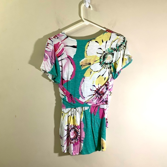 Anthropologie 🌵 Deletta Twist Front Floral Top - Picture 4 of 5